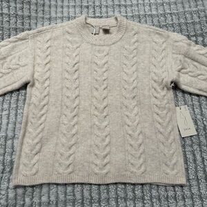 NWT Women’s Joie Cream Cable Knit Sweater